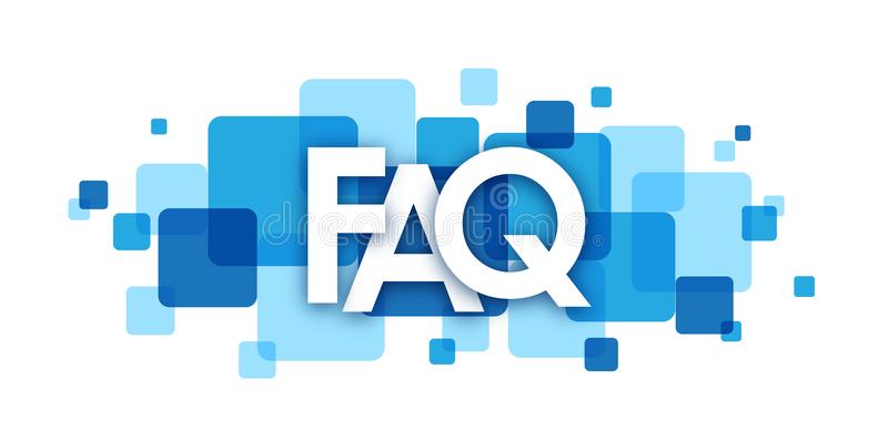 faq blue overlapping squares banner letters semi transparent vector 119572836